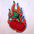 TWIN CHERRIES FLAMES PATCH