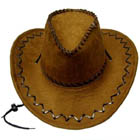 HEAVY LEATHER LOOKING COWBOY HAT