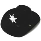 BLACK FELT SHERIFF COWBOY HAT WITH BADGE