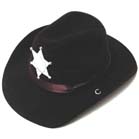 BROWN FELT SHERIFF COWBOY HAT WITH BADGE