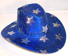STAR SEQUIN COWBOY HAT BLUE *- CLOSEOUT $2.50 EA