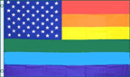 RAINBOW USA 3 X 5 FLAG