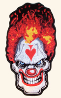 JUMBO 10 INCH CRAZY CLOWN EMBROIDERED PATCH
