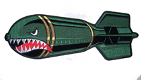 JUMBO 10 INCH SHARK FACE BOMB EMBROIEDED PATCH