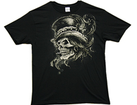 VooDoo magic SKULL HEAD STOVE TOP HAT BLACK TEE SHIRT-* CLOSEOUT