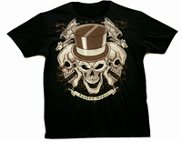 VooDoo magic SKULL HEAD AND BATS TEE SHIRT-* CLOSEOUT 2.95 EA