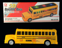 BATTERY OPERATED LIGHT UP BUMP AND GO YELLOW SCHOOL BUS