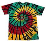 RASTA WEB RAINBOW TIE DYED TEE SHIRT