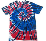 AMERICAN FLAG RAINBOW WEB TIE DYED TEE SHIRT