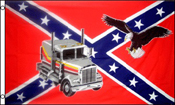 REBEL CONFEDERATE TRUCK AND EAGLE 3 X 5 FLAG *- CLOSEOUT $ 2.95 E