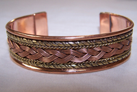 DELUXE TWO TONE COPPER BANGLE CUFF BRACELET