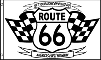 ROUTE 66 BLACK AND WHITE 3 X 5 FLAG
