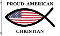 AMERICAN USA CHRISTIAN SYMBOL 3 X 5 FLAG