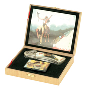 INDIAN ON HORSE BOXED KNIFE WITH LIGHTER