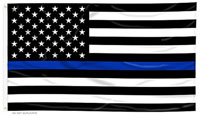 AMERICAN BLACK WHITE THE THIN BLUE LINE  military 3 x 5 FLAG