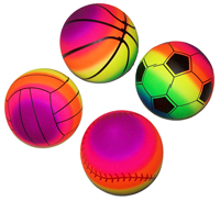 RAINBOW SPORTS 9 INCH ASSORTED BALLS