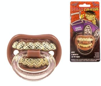 GOLD GRILLZ TEETH BILLY BOB TODDLER PACIFIER