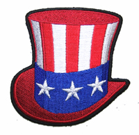 UNCLE SAM AMERICAN FLAG HAT 3 INCH PATCH