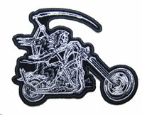 GRIM REAPER RIDER MOTORCYCLE 4 INCH PATCH