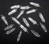 WIRE WRAPPED CLEAR CRYSTAL QUARTZ CUT STONE PENDANTS
