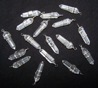 WIRE WRAPPED CLEAR CRYSTAL QUARTZ CUT STONE PENDANTS