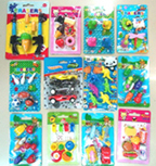 NOVELTY SHAPED ERASERS *- CLOSEOUT NOW 50 CENTS EA