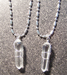 STAINLESS STEEL NECKLACE W CLEAR CRYSTAL WRAPPED  PENDANT