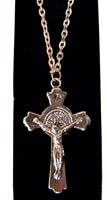 JESUS ON CROSS SILVER CHAIN NECKLACE - CLOSEOUT 50 CENTS  EA