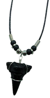 BLACK SHARK TOOTH ROPE NECKLACES