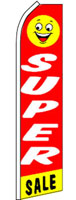 SUPER 15 FT SUPER SALE HAPPY SMILE FACE SWOOPER FLAG