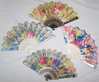 RAINBOW GLITTER FLOWER 9 INCH HAND FANS