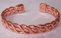 HEAVY PURE COPPER 32GM CROSS NET CUFF MAGNETIC BRACELET