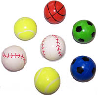 LARGE SPORTS HIGH BOUNCE 45MM BALLS  *- CLOSEOUT 50 CENTS EACH