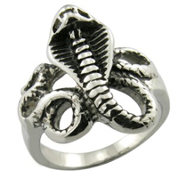 COILED COBRA SNAKE STAINLESS STEEL RING