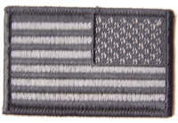 BLACK & GREY AMERICAN FLAG right arm 3 IN EMBROIDERED PATCH