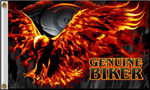 GENUINE BIKER FLYING EAGLE DELUXE 3 X 5 BIKER FLAG