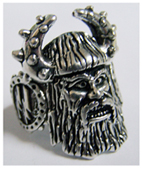 VIKING HEAD WITH HORNS BIKER RINGS