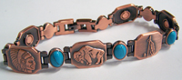 INDIAN STYLE SOLID COPPER MAGNETIC LINK BRACELET