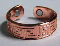 SOLID COPPER AZTEC MAGNETIC RING