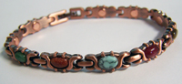 COPPER MAGNETIC OVAL SHAPED MIXED STONES BRACELET