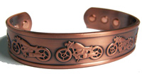 MOTORCYCLE BIKE BIKER PURE COPPER SIX MAGNET CUFF BRACELET