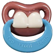 TWO FRONT TEETH WITH RING  BILLY BOB PACIFIER