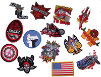 ASSORTED REBEL NOVELTY / BIKER EMBROIDERED PATCHES