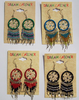 DREAM CATCHER EARRING W SEED BEADS