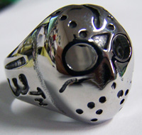 JASON MONSTER MASK STAINLESS STEEL BIKER RING