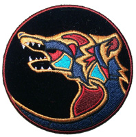 NATIVE WOLF HEAD SYMBOL EMBRIODERED 4 IN PATCH