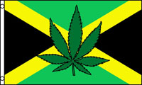JAMAICA MARIJUANA POT LEAF 3 X 5 FLAG