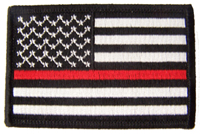 THIN RED LINE AMERICAN FLAG EMBROIDERED 3 INCH PATCH