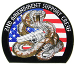 JUMBO 2ND AMENDMENT RATTLESNAKE 9 IN EMBROIDERED PATCH