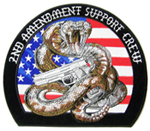 2ND AMENDMENT RATTLESNAKE W GUN 4 IN EMBRODERED PATCH